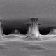 Electron microscope image of pulled sticky tape.